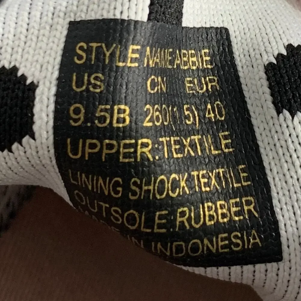 KATE SPADE Size 9.5 Black White Nylon Polka Dot Scallop Trim Sneakers